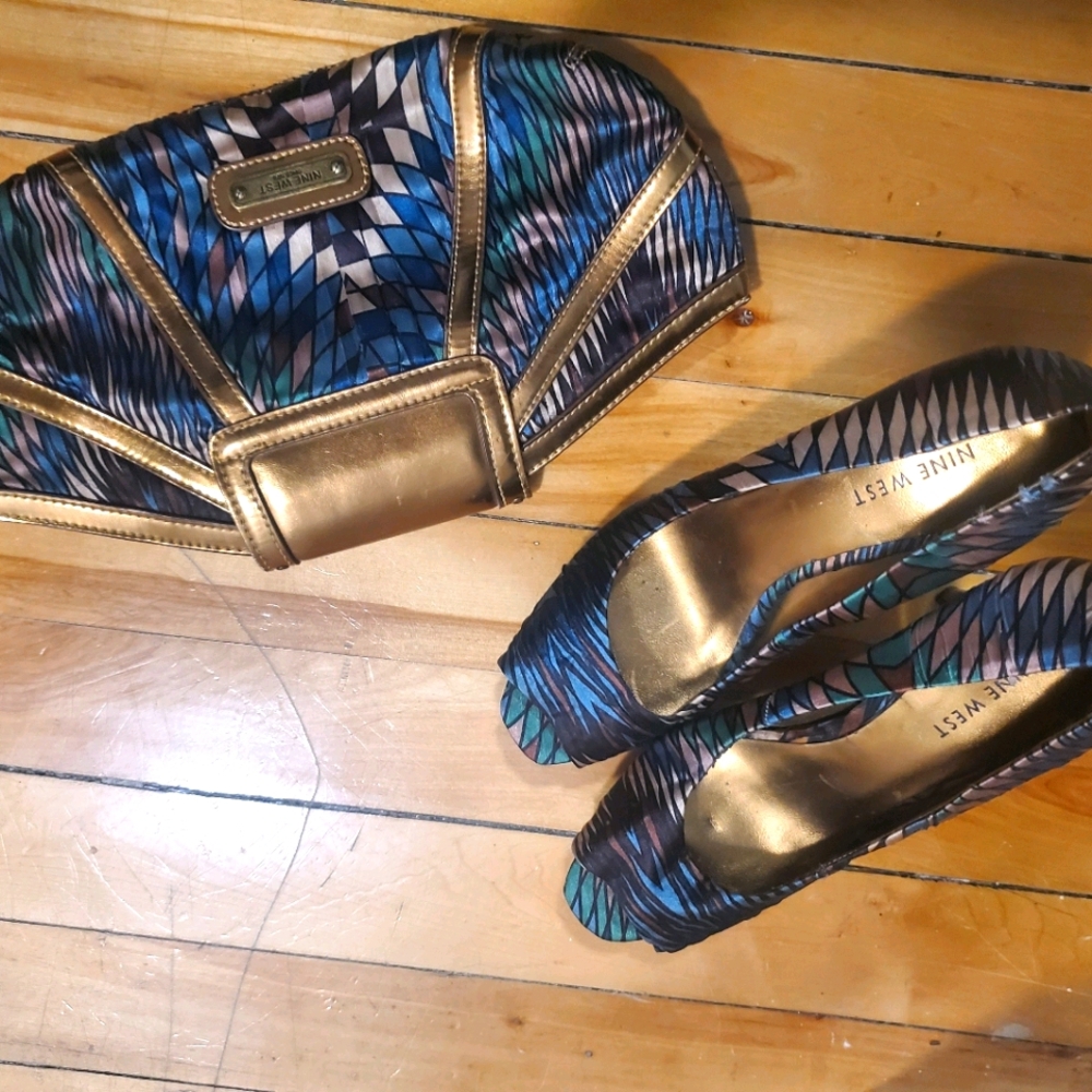 Matching heels and clutch